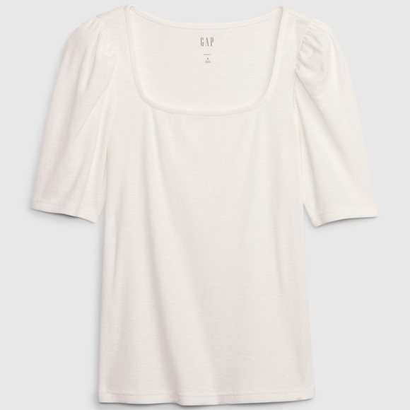 Gap Essential Rib Puff Sleeve T-Shirt - Picture 3 of 7
